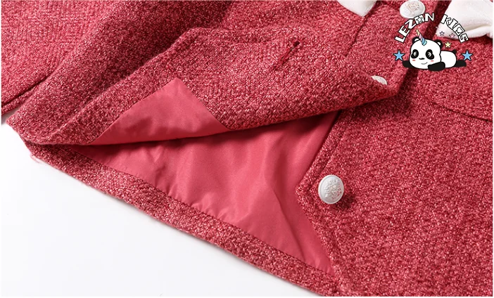 LEZONKIDS - Customized Designer Kids Wear Girls Two-piece Tweed Suit Coat & Skirt Girls Clothing Set